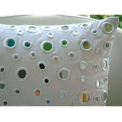 White Mirrors - White Cotton Canvas Decorative Euro Sham