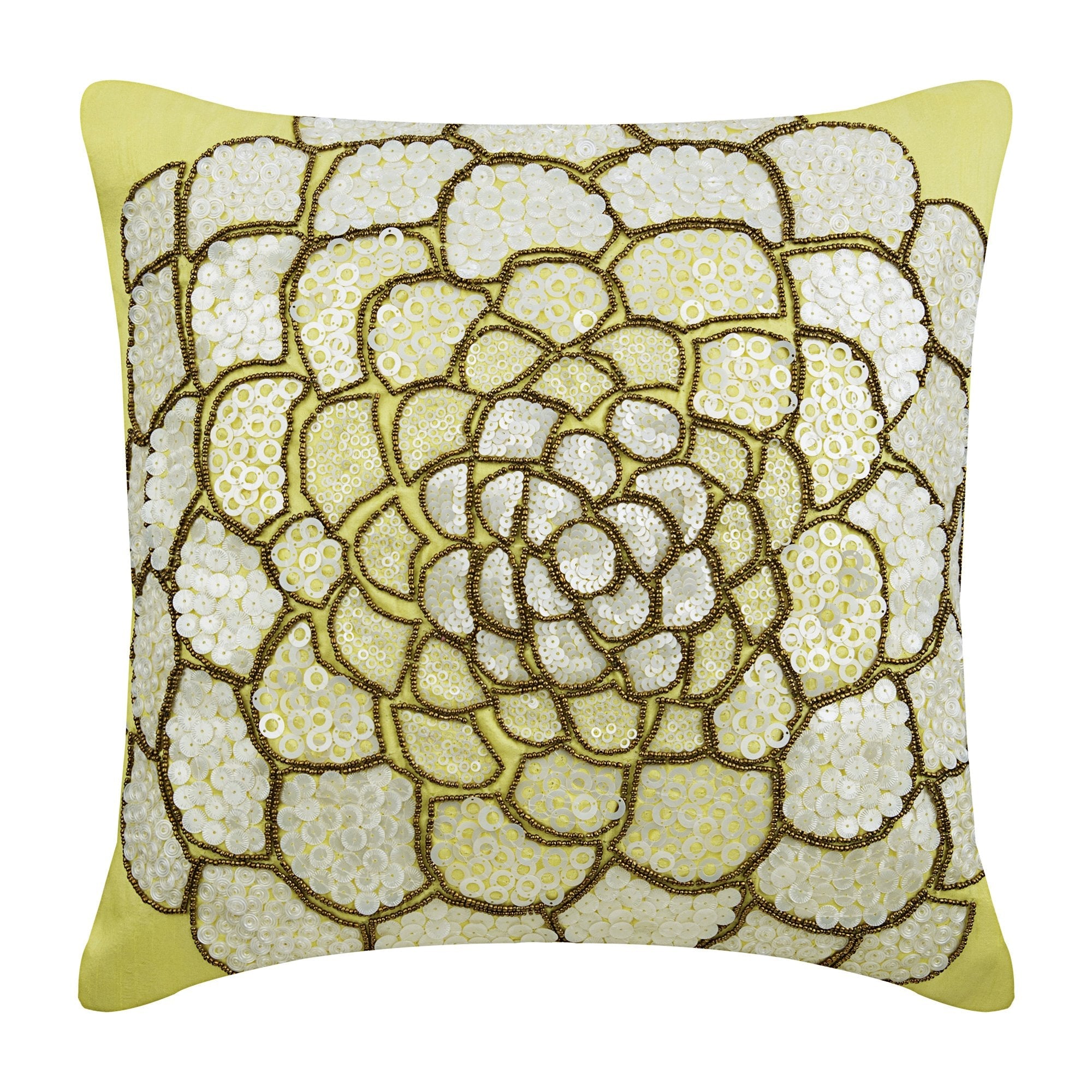 White Wildflower Euro Sham