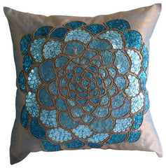 White Wildflower - Yellow Art Silk Throw Pillow Cover