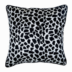 Wild Jungle - Black N White Velvet Decorative Euro Sham