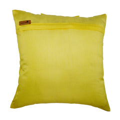 Yellow Ocean - Yellow Art Silk Throw Pillow Cover
