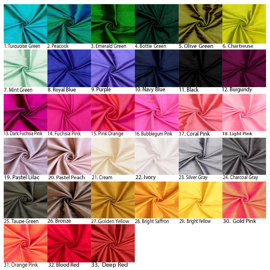 Purple 100% Pure Silk Dupioni Fabric By The Metre