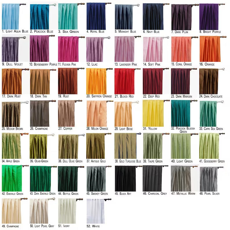 Metallic Warm Silver Art Silk Curtain Panels