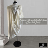 Silver Gray (Crushed) Art Silk / Faux Silk Fabric By The Metre