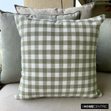 Checkmate Green - Green Cotton Decorative Throw Cushion Cover