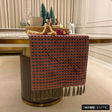 Dot Matrix - Grey & Pink Velvet Decorative Table Runners