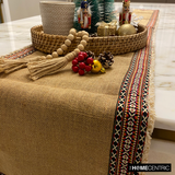 Mozambique - Beige Burlap & Cotton Decorative Table Runners