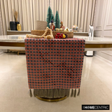 Dot Matrix - Grey & Pink Velvet Decorative Table Runners