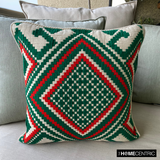 Moorish Noel - Red & Green Jacquard Decorative Throw Cushion Cover