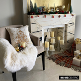 Ornamental Tree - Gold Velvet Decorative Throw  Cushion Cover