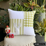 Reindeer Check - Green Cotton Decorative Throw  Cushion Cover