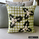 Mistle Bliss - Green Cotton Decorative  Throw Cushion Cover