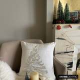 Crystal Pine - White Velvet Decorative  Throw Cushion Cover