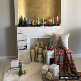 Glittering Pine - Gold Linen Decorative  Throw Cushion Cover