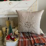 Pearl Flake - Beige Linen Decorative Throw Cushion Cover