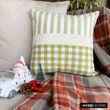 Elf Mischief - Green Cotton Handmade Throw Cushion Cover