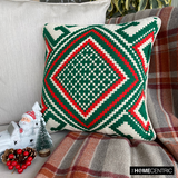 Moorish Noel - Red & Green Jacquard Decorative Throw Cushion Cover