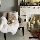 Ornamental Tree - Gold Velvet Decorative Throw  Cushion Cover