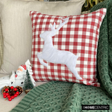 Furry Antlers - Red Cotton Decorative  Throw Cushion Cover