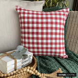 Checkmate Red - Red Cotton Decorative Throw Cushion Cover