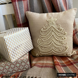 Beige Linen Home Decor Throw Cushion Cover - Snow Pearl Tree