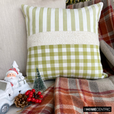 Elf Mischief - Green Cotton Handmade Throw Cushion Cover