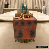 Dot Matrix - Grey & Pink Velvet Decorative Table Runners