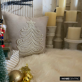 Beige Linen Home Decor Throw Cushion Cover - Snow Pearl Tree