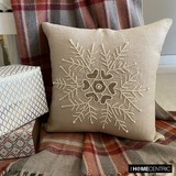 Pearl Flake - Beige Linen Decorative Throw Cushion Cover