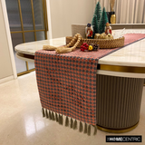 Dot Matrix - Grey & Pink Velvet Decorative Table Runners