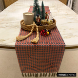 Dot Matrix - Grey & Pink Velvet Decorative Table Runners