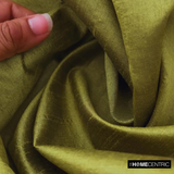 Olive Green Art Silk / Faux Silk Fabric By The Metre