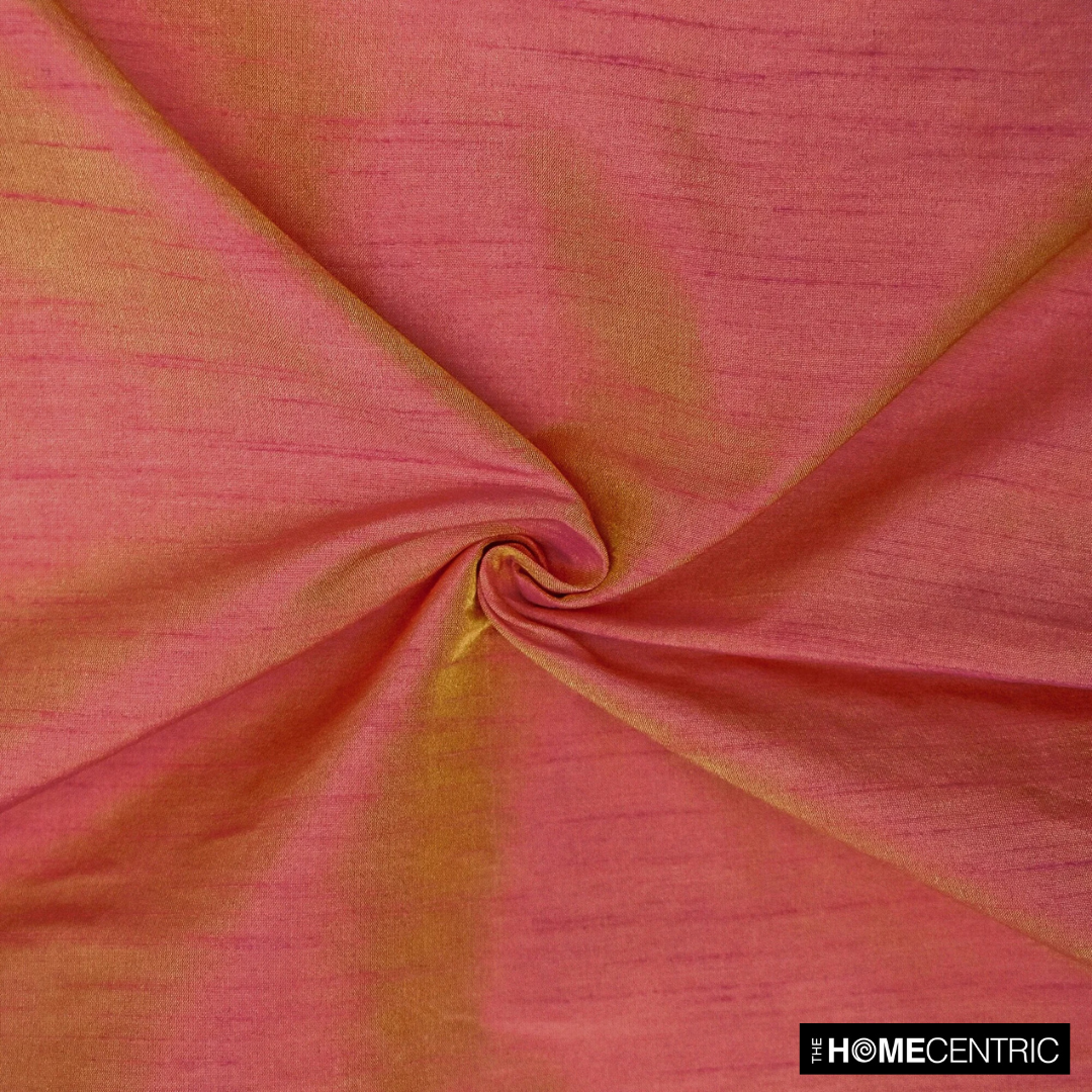 Pink & Yellow Art Silk/Faux Silk Fabric by the Metre, 1 Metre Pink Silk Fabric