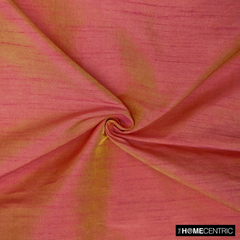 Pink & Yellow Art Silk/Faux Silk Fabric by the Metre, 1 Metre Pink Silk Fabric