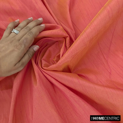 Pink & Yellow Art Silk/Faux Silk Fabric by the Metre, 1 Metre Pink Silk Fabric