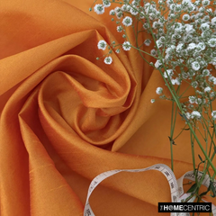 Saffron Orange Art Silk / Faux Silk Fabric By The Metre