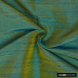 Teal and Yellow Faux Silk Fabric By The Metre