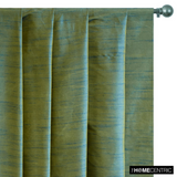 Teal and Yellow Art Silk / Faux Silk Fabric By The Metre