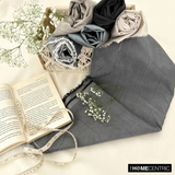 Charcoal Gray Art Silk / Faux Silk Fabric By The Metre