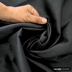 Black Art Silk / Faux Silk Fabric By The Metre