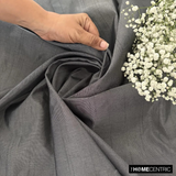 Charcoal Gray Art Silk / Faux Silk Fabric By The Metre