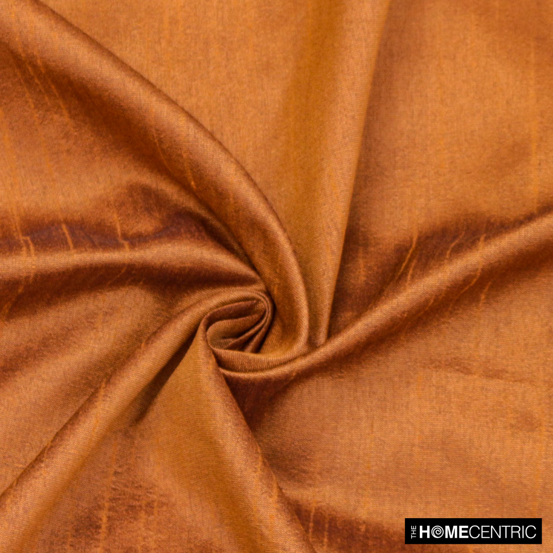 Dark Rust Faux Silk Fabric By The Metre