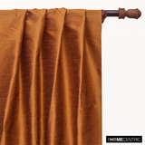 Dark Rust Art Silk / Faux Silk Fabric By The Metre