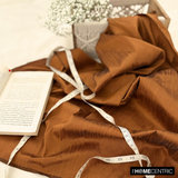 Dark Rust Art Silk / Faux Silk Fabric By The Metre