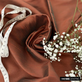 Rust And Green Art Silk / Faux Silk Fabric By The Metre