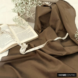 Medium Brown Art Silk / Faux Silk Fabric By The Metre