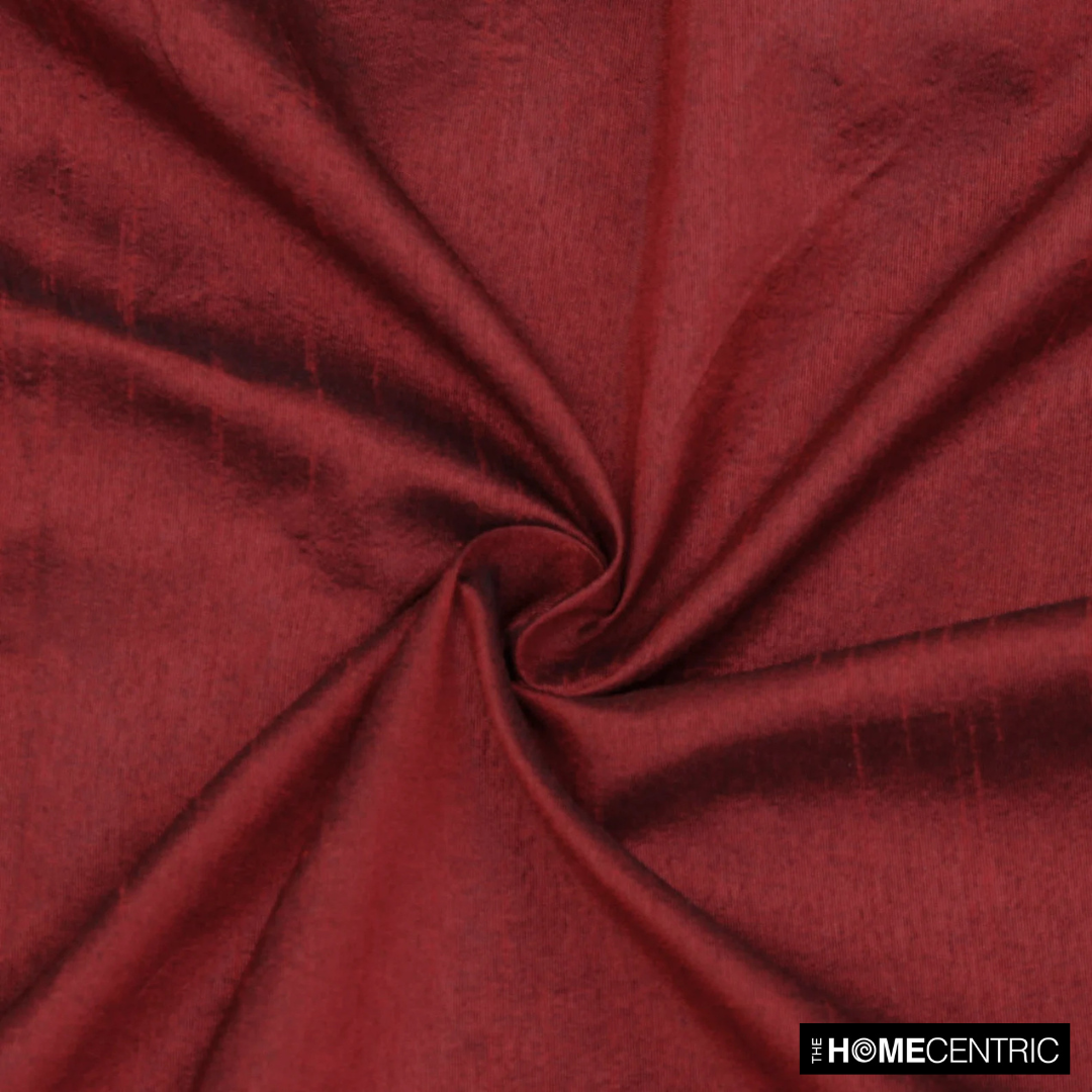Deep Red Faux Silk Fabric By The Metre