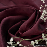 Dark Maroon Art Silk / Faux Silk Fabric By The Metre