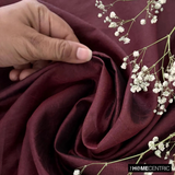 Dark Maroon Art Silk / Faux Silk Fabric By The Metre
