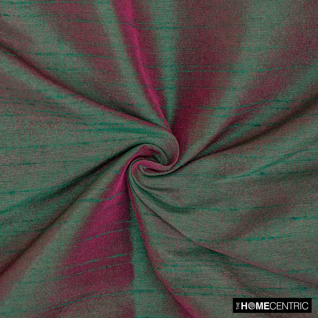 Green And Fuchsia Faux Silk Fabric By The Metre